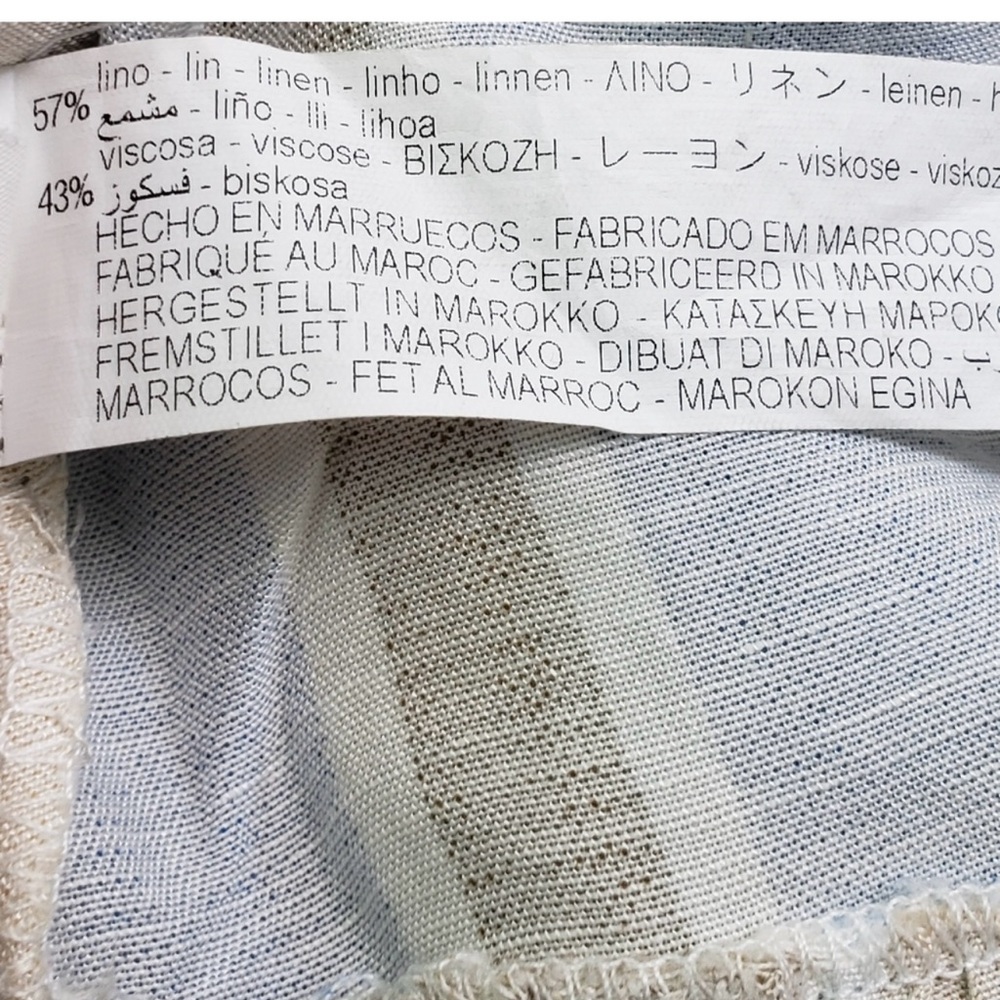 Zara -  Adorable White Tan and Blue Striped Jacket with open front- Size Medium - Picture 9 of 11
